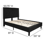 Cama de plataforma tapizada gris oscuro/gris claro/negro/beige con colchón de muelles ensacados de 25 cm - Twin, Full, Queen, King