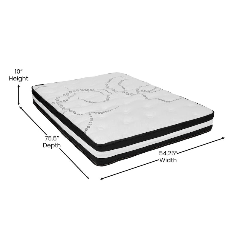 Cama de plataforma tapizada gris oscuro/gris claro/negro/beige con colchón de muelles ensacados de 25 cm - Twin, Full, Queen, King