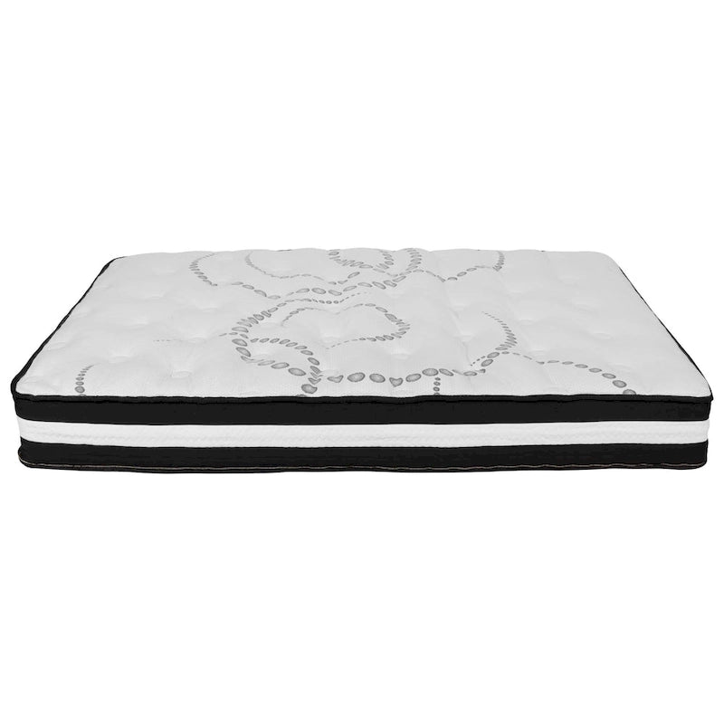 Cama de plataforma tapizada gris oscuro/gris claro/negro/beige con colchón de muelles ensacados de 25 cm - Twin, Full, Queen, King