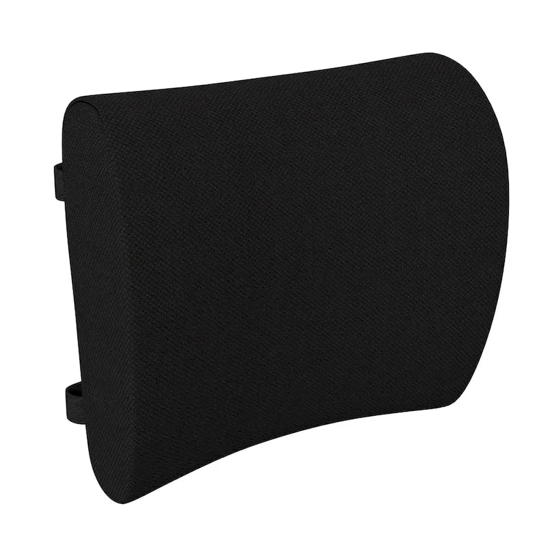 Cojín de soporte lumbar de espuma viscoelástica negra, ajustable, individual