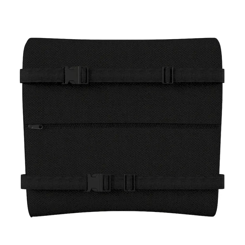 Cojín de soporte lumbar de espuma viscoelástica negra, ajustable, individual