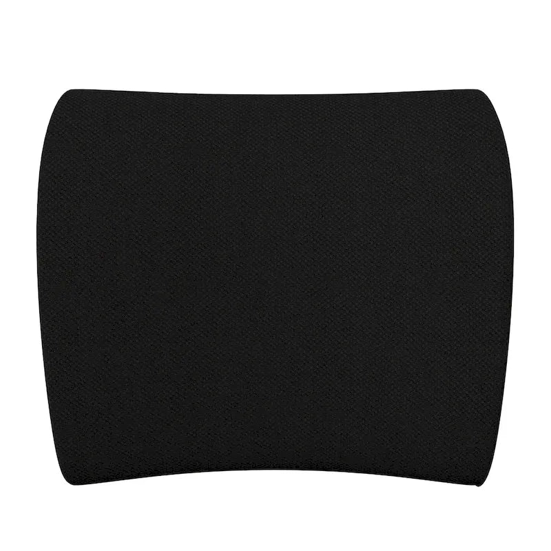 Cojín de soporte lumbar de espuma viscoelástica negra, ajustable, individual