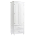 Armario alto blanco de 2 puertas y 2 cajones