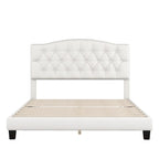 Cama plataforma tapizada capitoné gris - Matrimonial / Queen / King