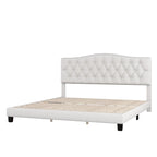 Cama plataforma tapizada capitoné gris - Matrimonial / Queen / King