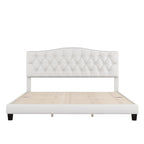 Cama plataforma tapizada capitoné gris - Matrimonial / Queen / King