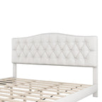 Cama plataforma tapizada capitoné gris - Matrimonial / Queen / King
