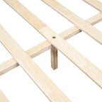 Base de cama de plataforma tapizada en PU de tamaño completo - Negro / Blanco roto