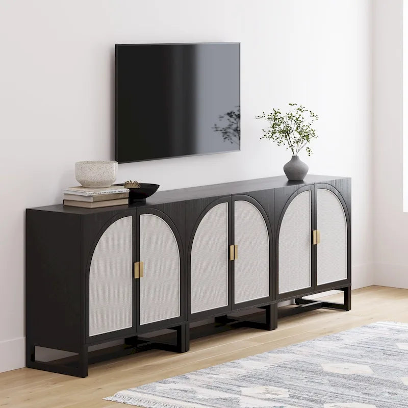 Mueble de ratán bohemio de nogal oscuro / roble negro / roble natural – Individual y juegos de 2/3/4