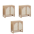 Mueble de ratán bohemio de nogal oscuro / roble negro / roble natural – Individual y juegos de 2/3/4