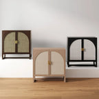 Mueble de ratán bohemio de nogal oscuro / roble negro / roble natural – Individual y juegos de 2/3/4