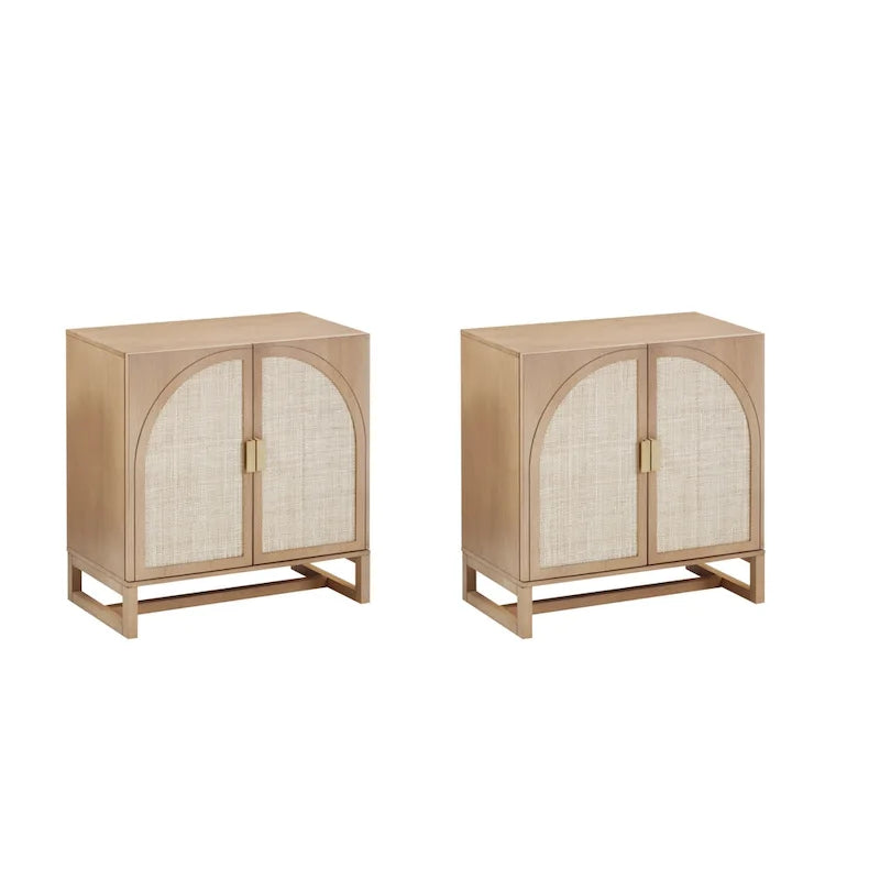 Mueble de ratán bohemio de nogal oscuro / roble negro / roble natural – Individual y juegos de 2/3/4