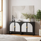 Mueble de ratán bohemio de nogal oscuro / roble negro / roble natural – Individual y juegos de 2/3/4