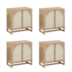 Mueble de ratán bohemio de nogal oscuro / roble negro / roble natural – Individual y juegos de 2/3/4