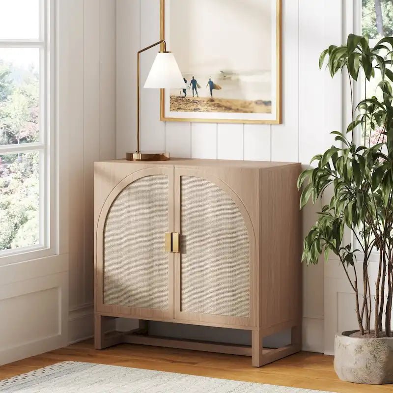 Mueble de ratán bohemio de nogal oscuro / roble negro / roble natural – Individual y juegos de 2/3/4
