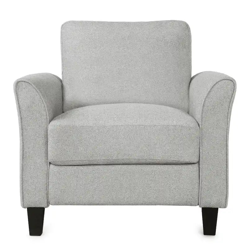 Juego de sofá de tela, gris claro / gris / negro, 2 piezas, 4 plazas