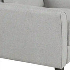 Juego de sofá de tela, gris claro / gris / negro, 2 piezas, 4 plazas