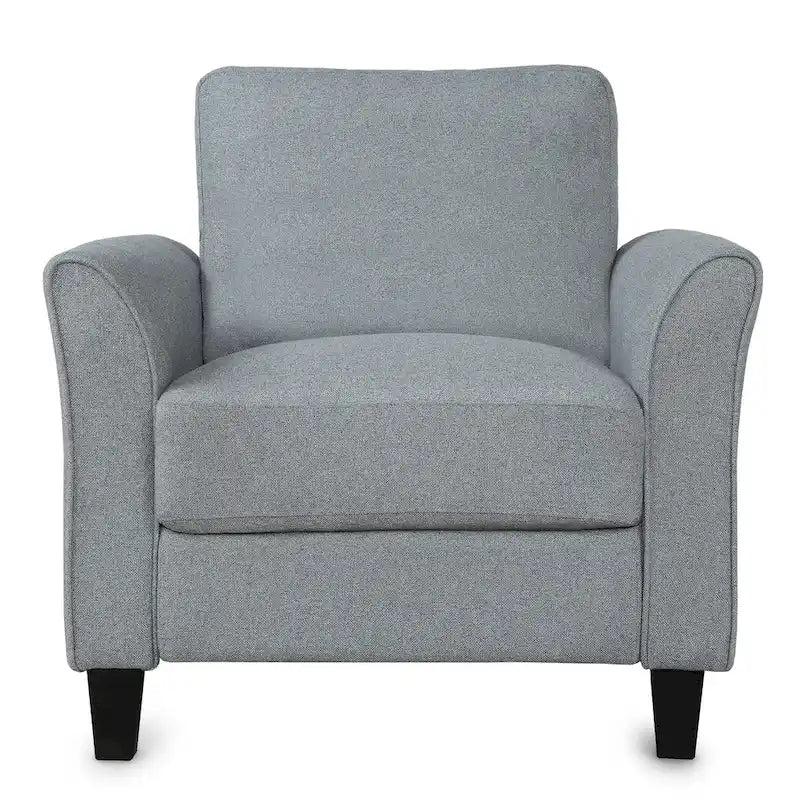 Juego de sofá de tela, gris claro / gris / negro, 2 piezas, 4 plazas