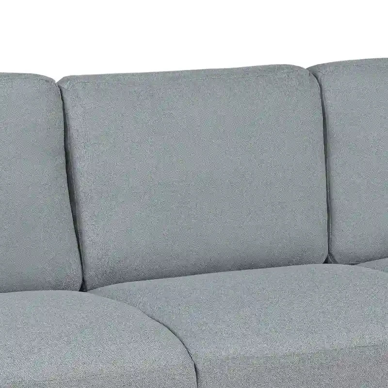 Juego de sofá de tela, gris claro / gris / negro, 2 piezas, 4 plazas