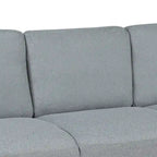 Juego de sofá de tela, gris claro / gris / negro, 2 piezas, 4 plazas