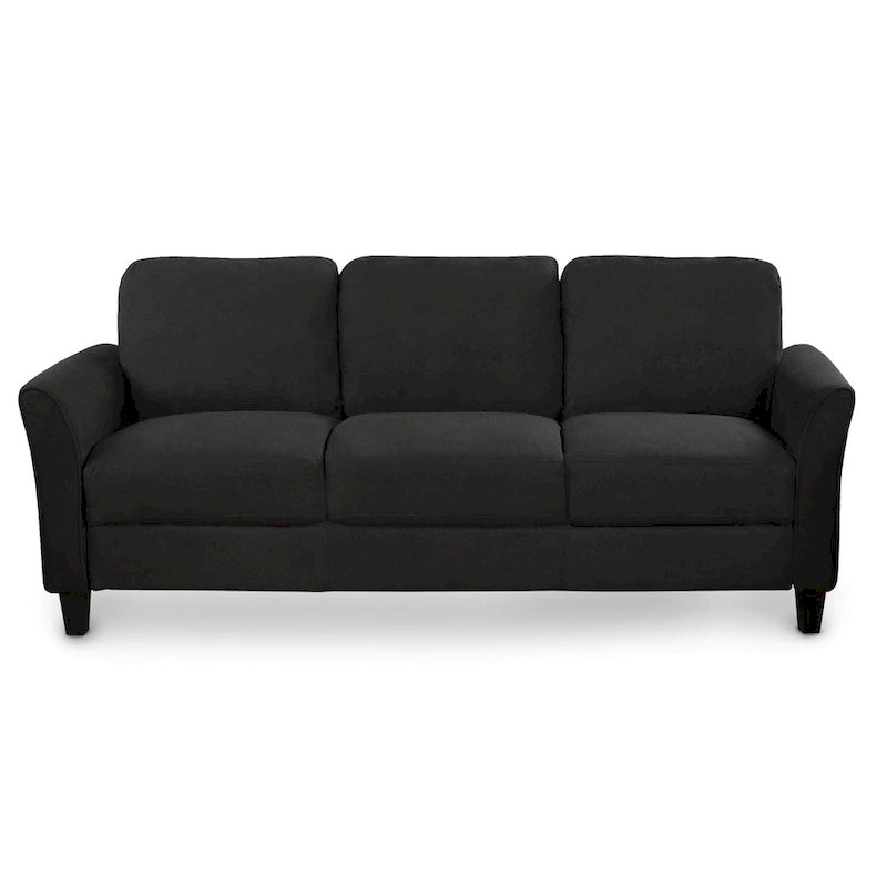 Juego de sofá de tela, gris claro / gris / negro, 2 piezas, 4 plazas