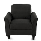 Juego de sofá de tela, gris claro / gris / negro, 2 piezas, 4 plazas