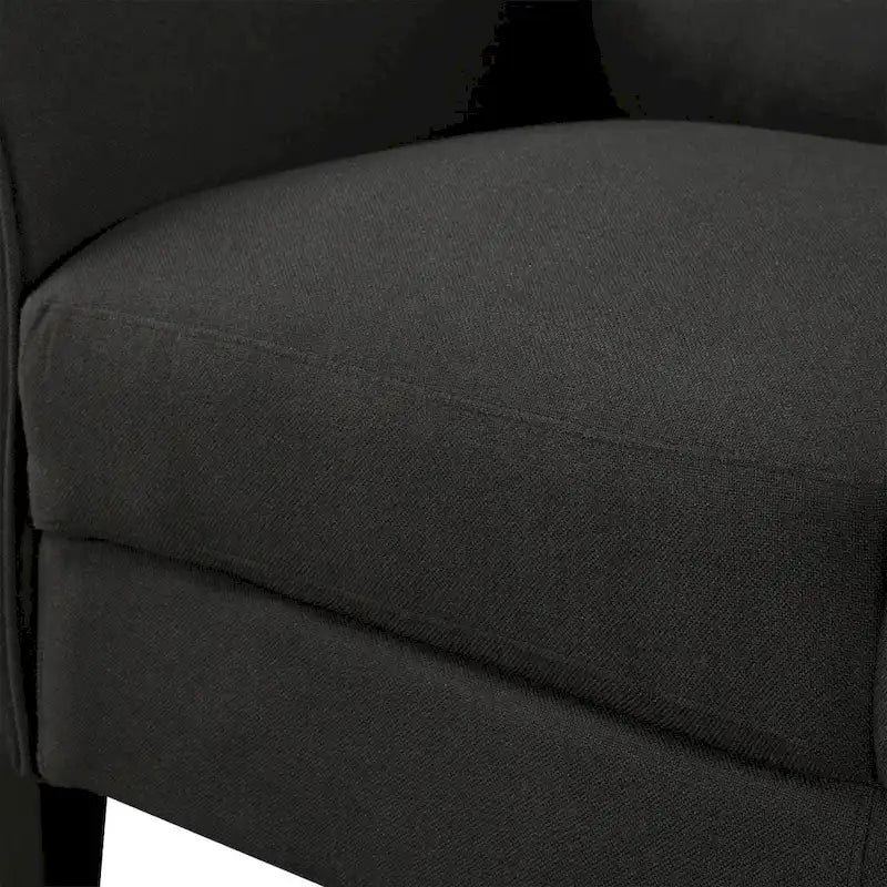 Juego de sofá de tela, gris claro / gris / negro, 2 piezas, 4 plazas