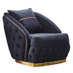 Juego de sofá Chester capitoné beige/antracita, 3 piezas (sofá + sofá de dos plazas + sillón)