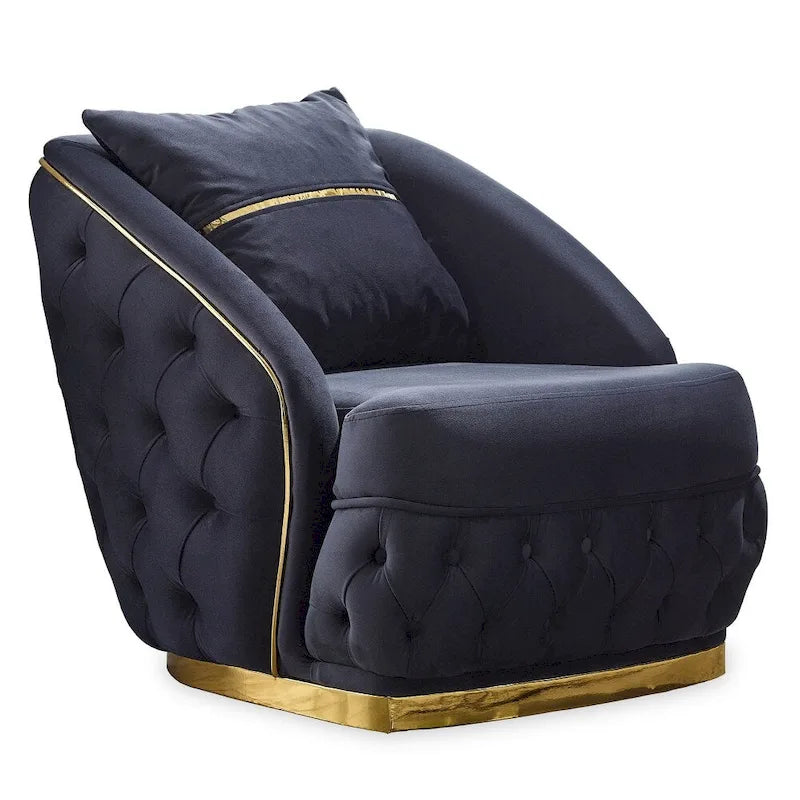 Juego de sofá Chester capitoné beige/antracita, 3 piezas (sofá + sofá de dos plazas + sillón)
