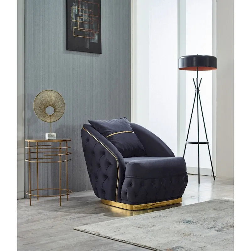 Juego de sofá Chester capitoné beige/antracita, 3 piezas (sofá + sofá de dos plazas + sillón)