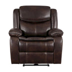 Reclinable eléctrico de piel sintética marrón oscuro – Asiento individual