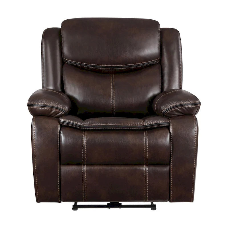 Reclinable eléctrico de piel sintética marrón oscuro – Asiento individual