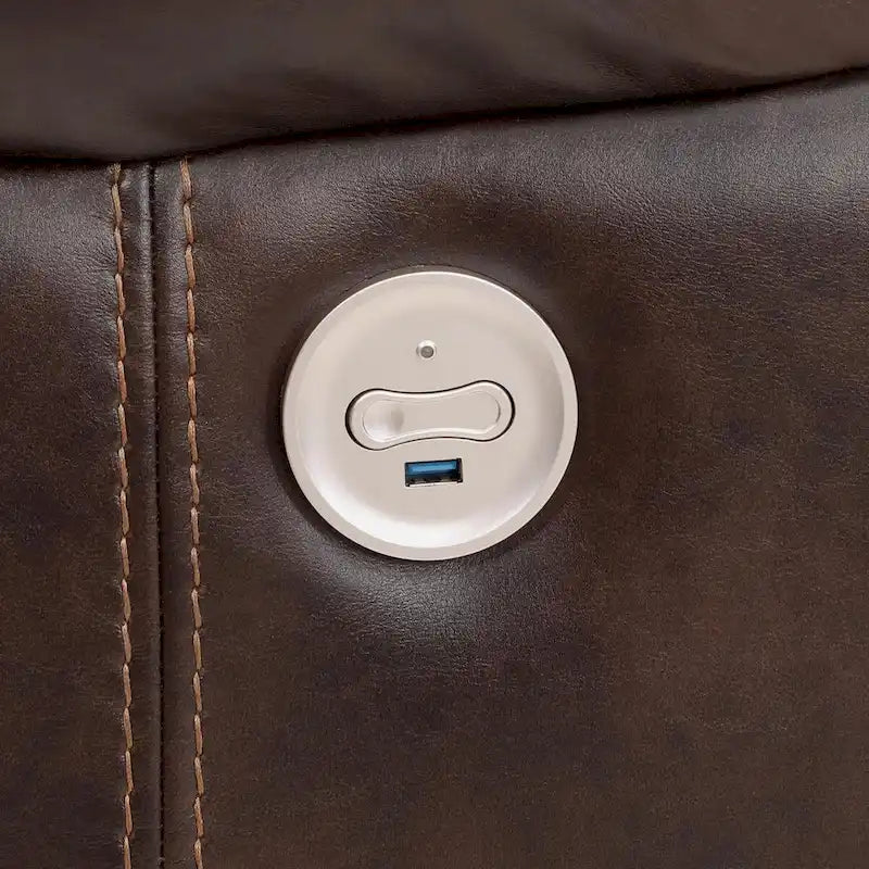 Reclinable eléctrico de piel sintética marrón oscuro – Asiento individual