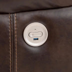 Reclinable eléctrico de piel sintética marrón oscuro – Asiento individual