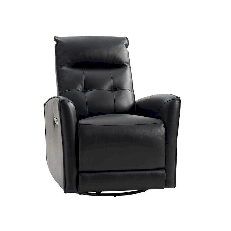 Sillón reclinable eléctrico individual de cuero genuino gris/negro/camel
