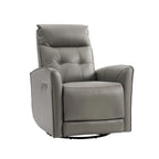 Sillón reclinable eléctrico individual de cuero genuino gris/negro/camel