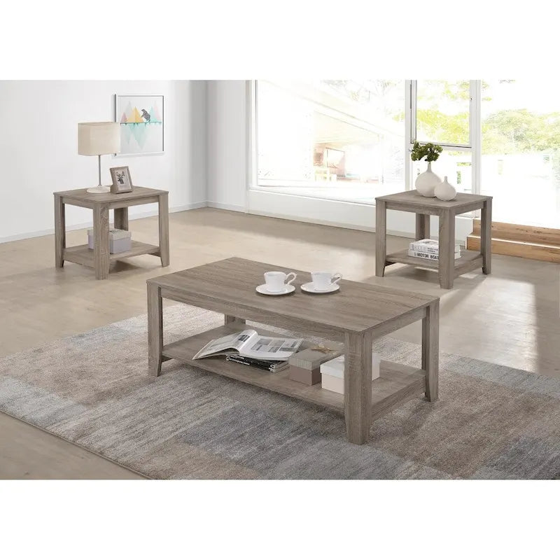 Mesa de centro transicional color topo con tablero de MDF — 1 pieza