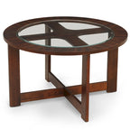 Juego de mesa de centro redonda de cristal Espresso con 4 taburetes