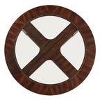 Juego de mesa de centro redonda de cristal Espresso con 4 taburetes