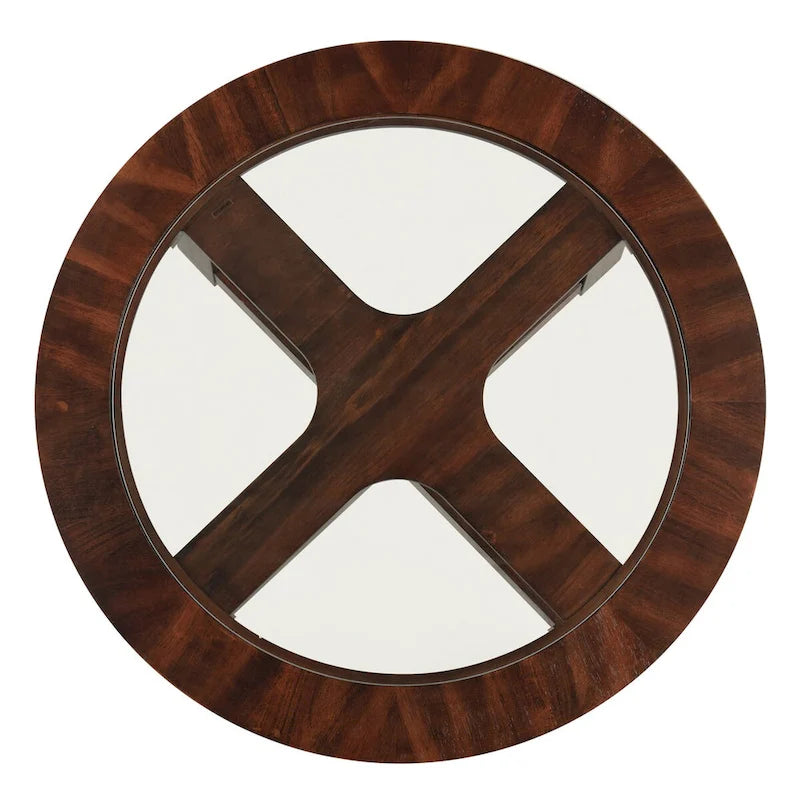 Juego de mesa de centro redonda de cristal Espresso con 4 taburetes