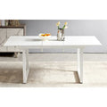 Mesa de comedor extensible blanco antiguo/negro, estilo moderno, 6 plazas