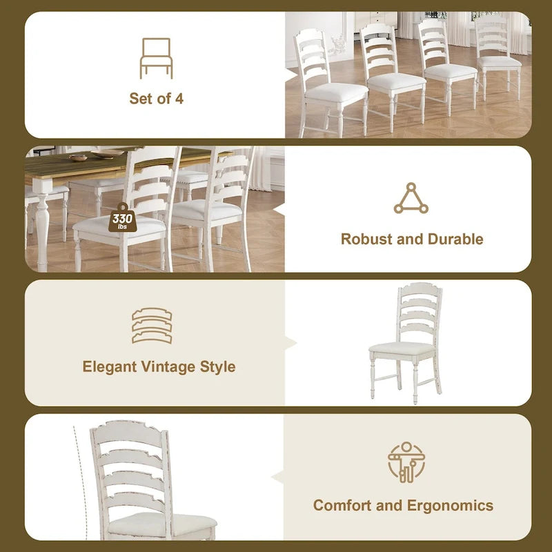 Juego de comedor extensible de madera natural/marrón y blanco – 9 piezas, para 8 personas