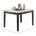Mesa de altura de mostrador cuadrada de mármol White & Salvage Dark Oak para 2