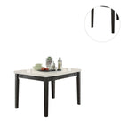 Mesa de altura de mostrador cuadrada de mármol White & Salvage Dark Oak para 2