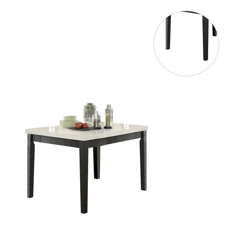 Mesa de altura de mostrador cuadrada de mármol White & Salvage Dark Oak para 2