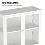 Armario de almacenamiento de cristal de 4 puertas en azul / negro / verde menta / blanco – Aparador de acero de 2 estantes