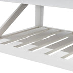 Mesa de centro rústica de dos niveles en gris lavado / negro / marrón para 1 persona