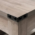 Mesa de centro rústica de dos niveles en gris lavado / negro / marrón para 1 persona