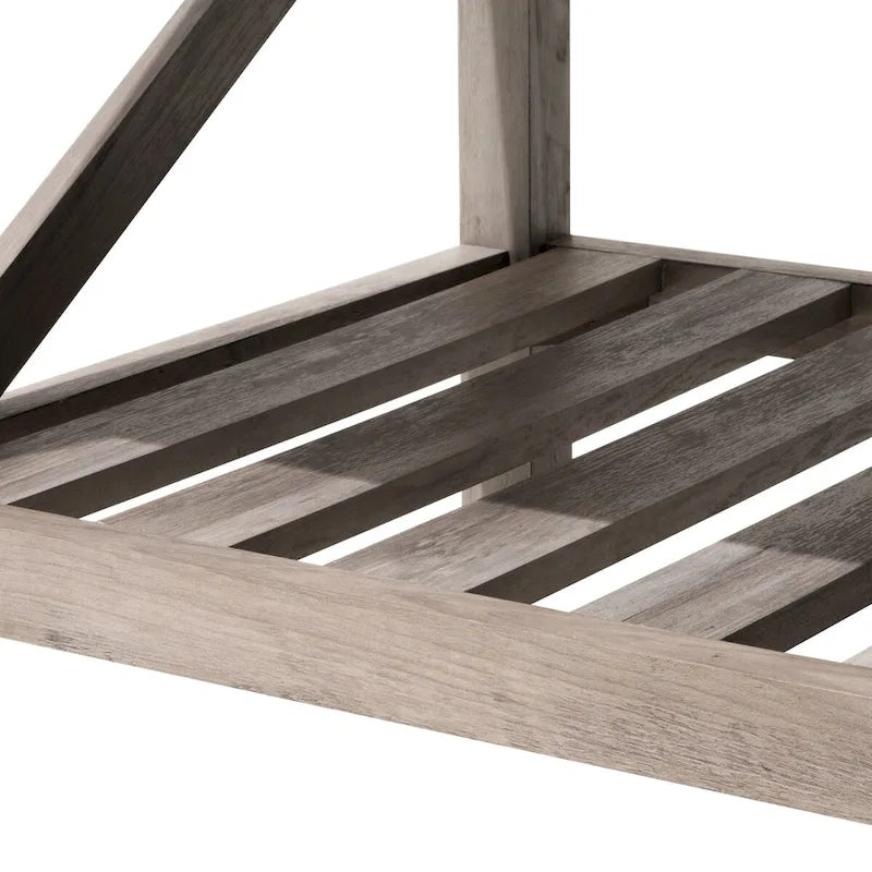 Mesa de centro rústica de dos niveles en gris lavado / negro / marrón para 1 persona