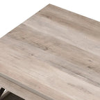 Mesa de centro rústica de dos niveles en gris lavado / negro / marrón para 1 persona